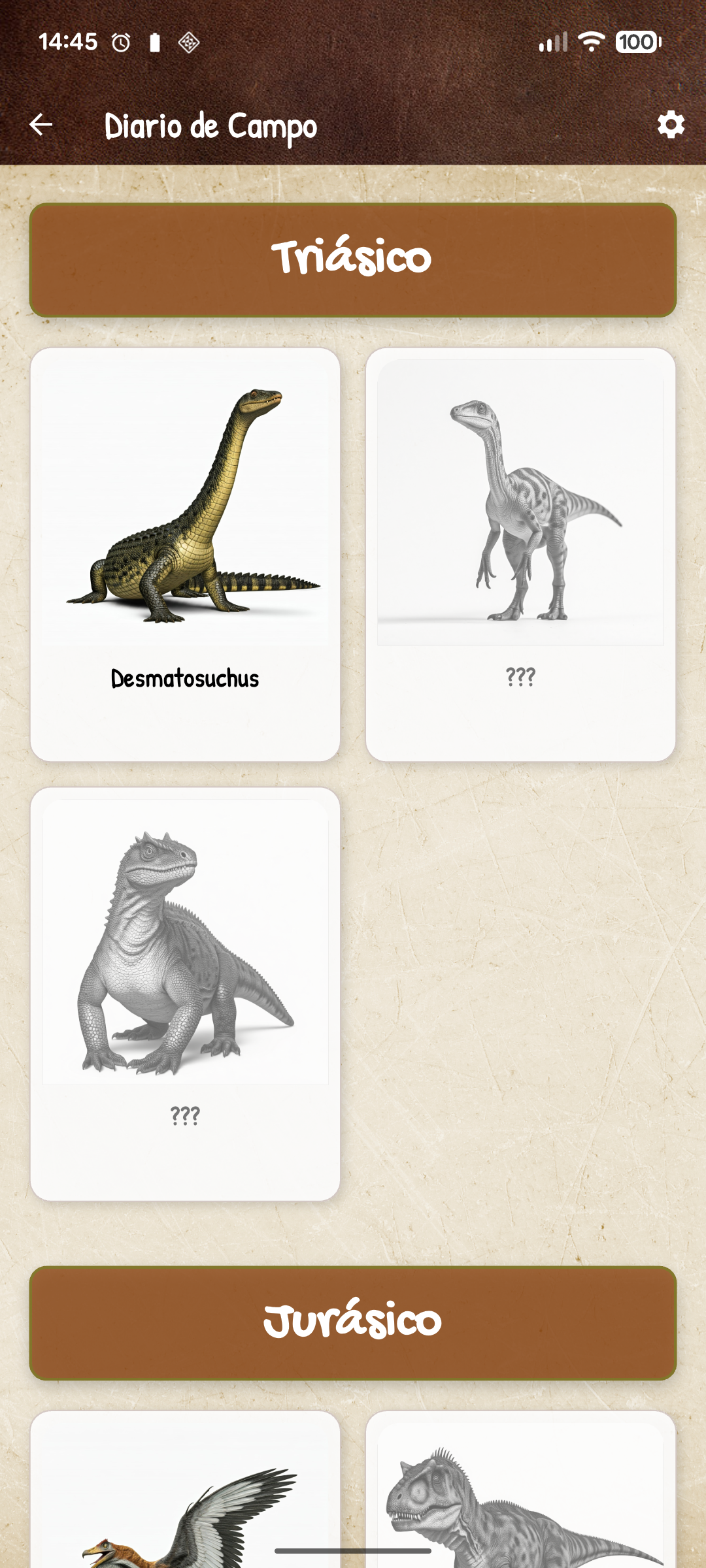 Captura de pantalla de la linea de tiempo