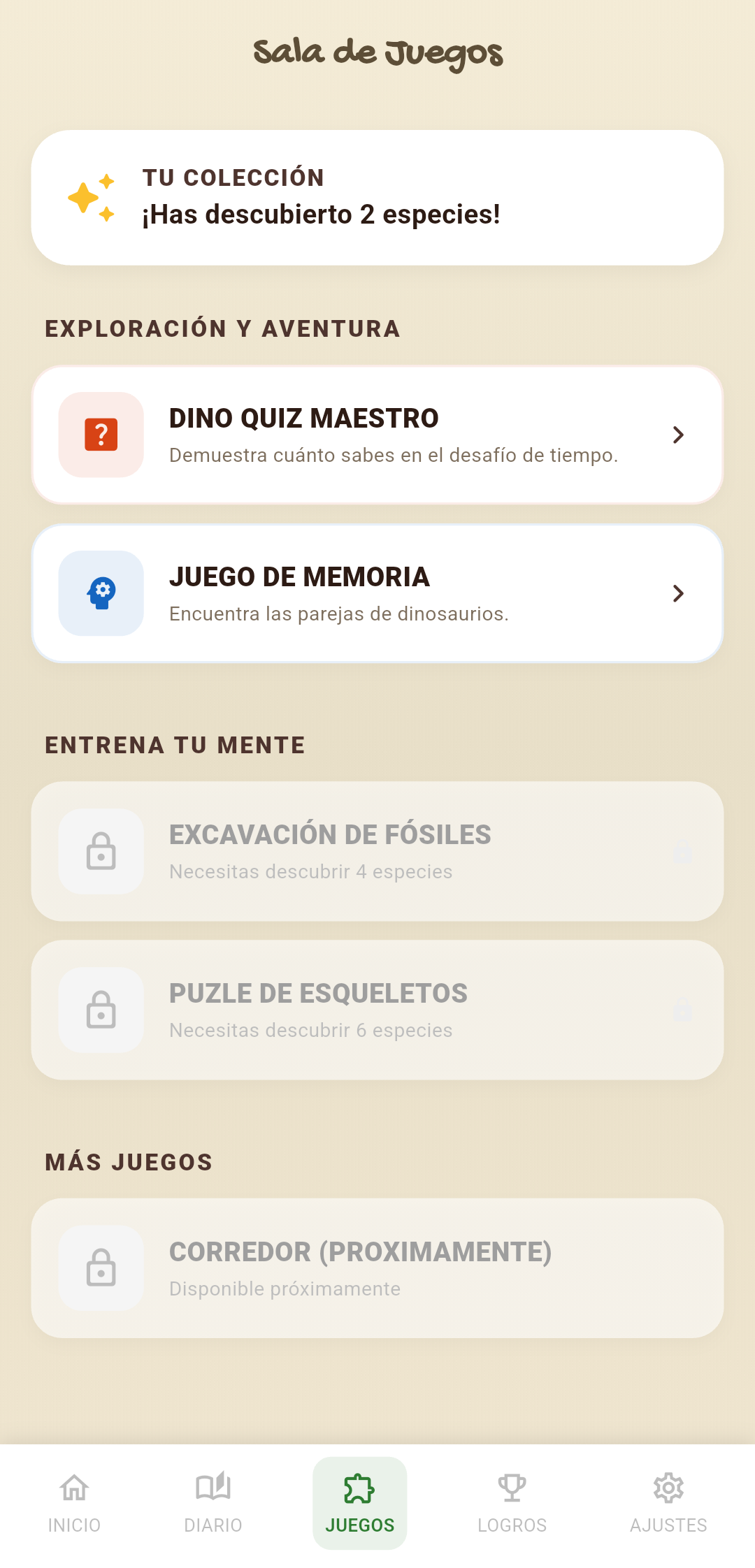 Captura de pantalla de los minijuegos